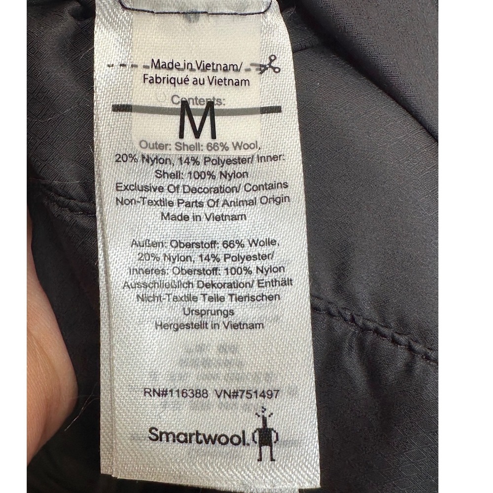 Smartwool Women's Gray/black Wool Blend Full Zip Reversible Vest Size M Sherpa - Picture 6 of 7